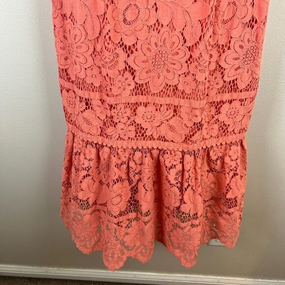 Saylor Louisa Lace Midi Dress Size Small Coral Wedding Guest Event Party Formal - Picture 7 of 9